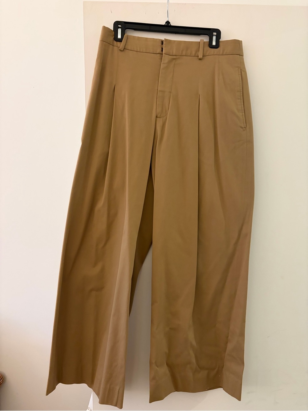 Frame Women’s Pleated Wide Leg Pants in Camel